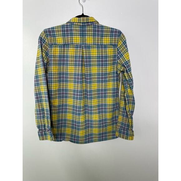 Woolrich Flannel Shirt Button Down Long Sleeve Collared Cotton Yellow Medium - Picture 8 of 11